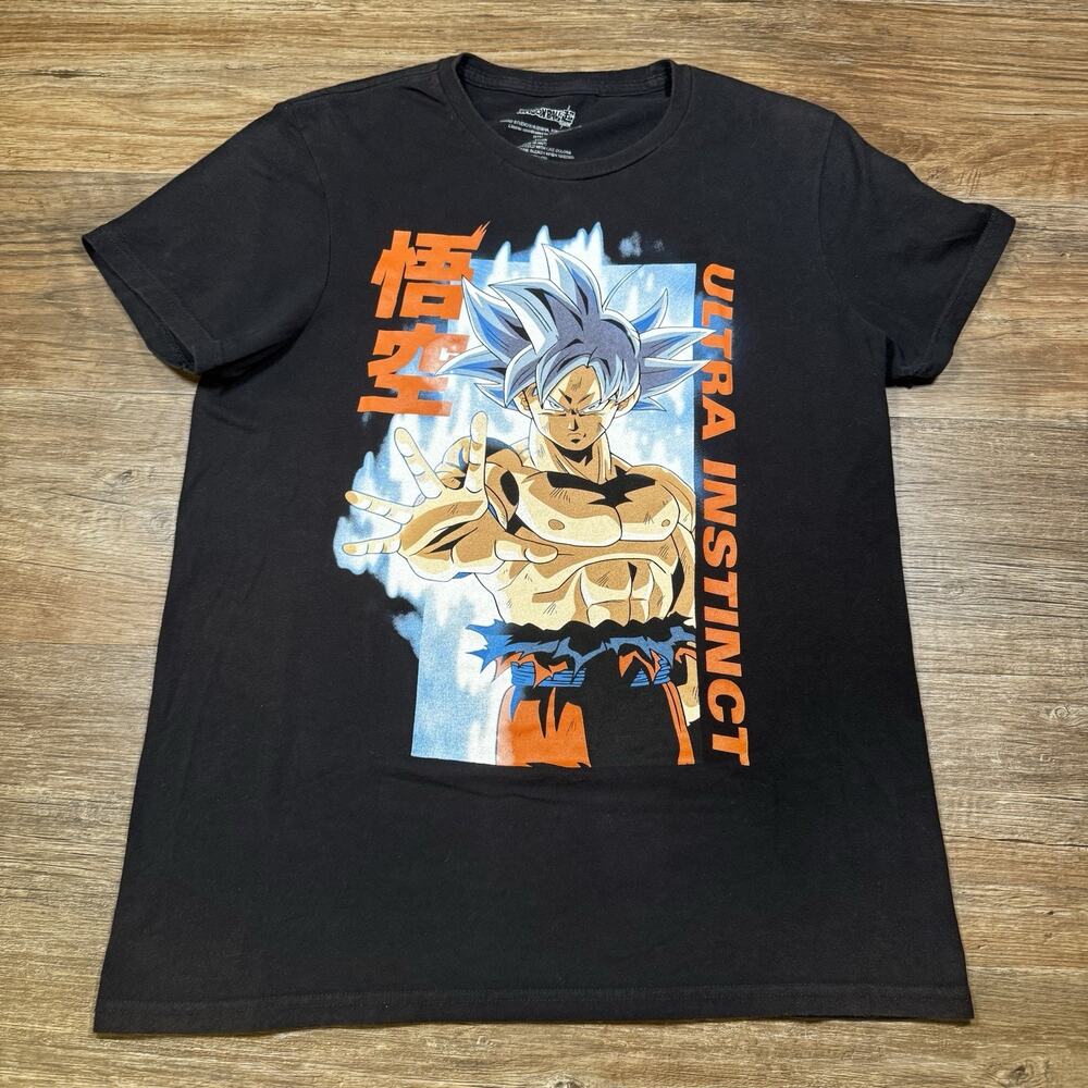 Dragon Ball Super Goku Ultra Instinct T-Shirt Men’s M Black Anime Graphic Tee